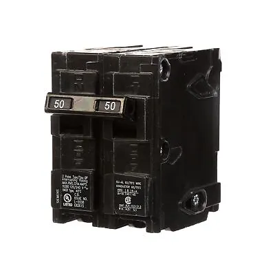 Buy SIEMENS Q250 50-Amp Double Pole Type QP Circuit Breaker, Black • 23.92$