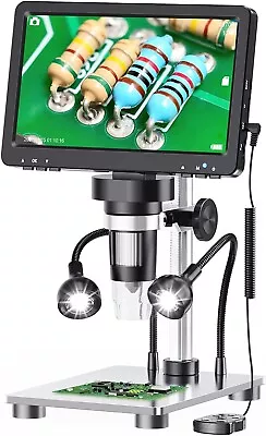 Buy EDM9 7'' LCD Digital Microscope 1200X, 1080P Coin Microscope With 12MP Camera Se • 99.99$