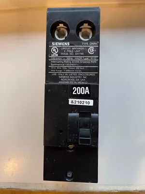 Buy Siemens Type QN2200RH QNRH 200-Amp 2 Pole 240-Volt Circuit Breaker New • 119$