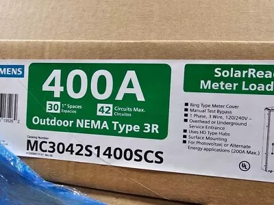 Buy Siemens Meter Main Combo MC3042S1400SCS Solar Ready Surface Mount OH/UG • 2,300$