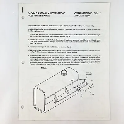 Buy Hustler 924225 Bac-PAC Assembly Instructions Manual Vintage 1991 • 14$