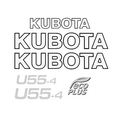 Buy U55-4 Kubota Excavator Tracks Vinyl Decals Sticker Set Kit Eco Plus U 55 4 Mini • 99$