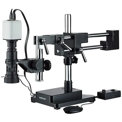 Buy AmScope Inspection Zoom Monocular Microscope + Double Arm Stand + 1080P Camera • 2,167.99$