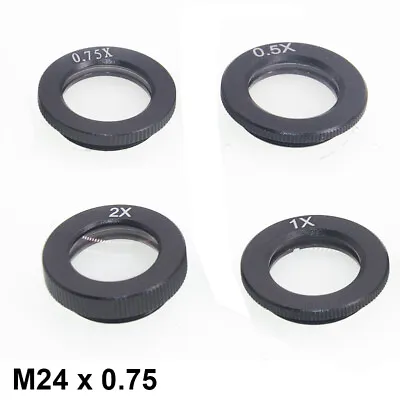 Buy 0.5X 0.75X 2X M24*0.75 Microscope Camera Parallel Light C-Mount Barlow Aux Lens • 21.99$