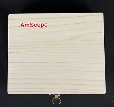 Buy AmScope 25 Prepared Microscope Slides Glass With Wooden Box • 7.25$