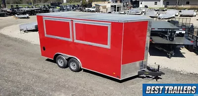 Buy 2023 8 X 16 Enclosed Concession 2 Window Vending Trailer Finished 8x16 Marquee • 11,995$