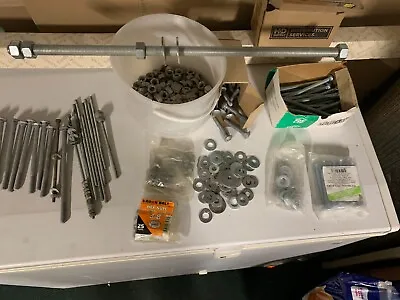 Buy Lot Carriage Bolts Nuts Washers & Concrete L-bolts • 35$