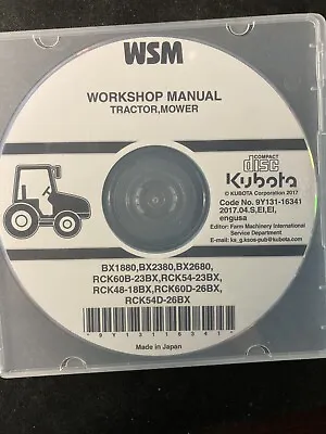 Buy Kubota BX1880 BX2380 BX2680 RCK60D-26BX Tractor & Mower Service Repair Manual CD • 43.99$