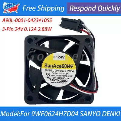 Buy SANYO SanAce 60WF Cooling Fan 9WF0624H7D04 24V 0.12A Funuc A90L-0001-0423#105S • 13.58$