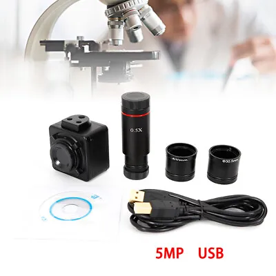 Buy HD USB Camera Microscope Digital Electronic Eyepiece CMOS 0.5X Adapter 5MP 720P • 65$