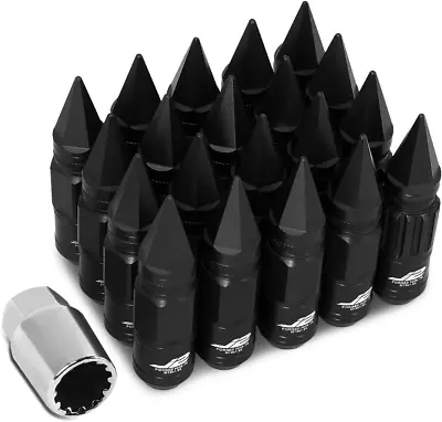 Buy J2 Engineering 7075 Aluminum Black M12 X 1.5 16Pcs L: 80Mm Spiky Cap Lug Nut W/4 • 78.99$