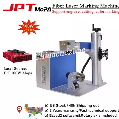 Buy JPT 100W Mopa M7 Fiber Laser Marking Machine Rotary Metal Engraving Remove Rust • 6,499$