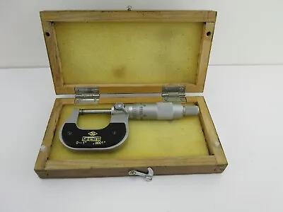 Buy Fowler 52-229-001 Micrometer 0-1  Range, 0.001mm Graduation With Wood Case • 29.45$