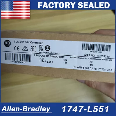 Buy Allen Bradley 1747-L551  SLC 500 5/05 16K Controller Module NEW Factory Sealed • 1,387$