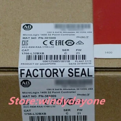 Buy New Factory Sealed AB 1766-L32BXB /C MicroLogix 1400 Controller PLC 1766L32BXB • 510$