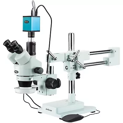 Buy Amscope 3.5X-90X Trinocular Stereo Microscope +AF Camera + 144-LED Ring Light • 1,265.99$