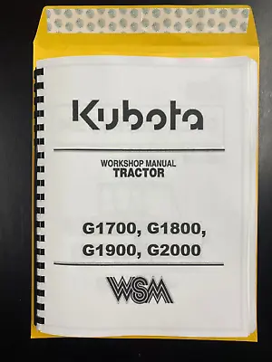 Buy Tractor Shop Service Repair Manual Kubota  Lawn Garden G2000 G1700 G1800 G1900  • 40.82$