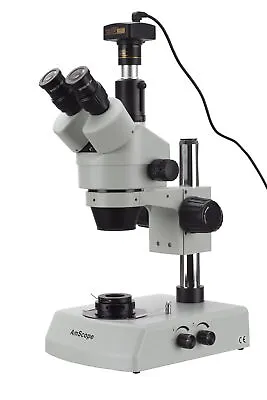 Buy AmScope 3.5X-90X Jewelry Gem Stereo Microscope + Dual Halogen + 9MP USB Camera • 920.99$