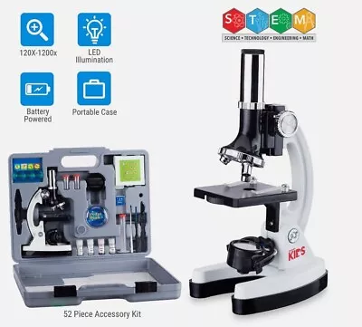 Buy AmScope 52pc 120X-1200X Kids Starter Microscope Science Kit  - BRAND NEW • 40.99$