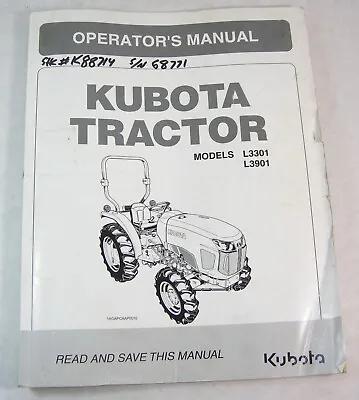 Buy KUBOTA L3301 L3901 Tractor Operators Maintenance Owners Manual Operation • 77.27$