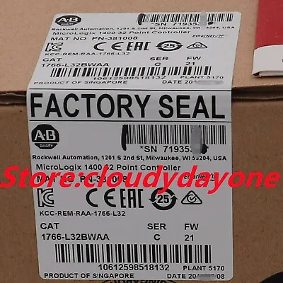 Buy New Factory Sealed AB 1766-L32BWAA / C MicroLogix 1400 32 Point Controller • 465$