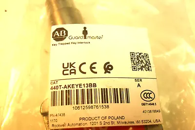 Buy Allen-Bradley 440T-AKEY13BB Key Trapped Key Interlock Factory Sealed • 47$