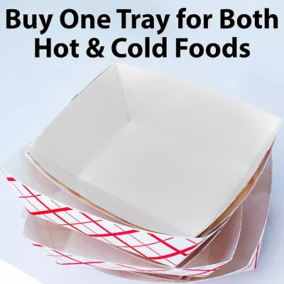 Buy 50PCS Paper Food Tray Boat Disposable Serving Trays For Food, Condiment, Snack • 13.11$
