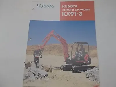 Buy Brochure For Kubota KX91-3 Compact Excavator KX-3 Series • 10$
