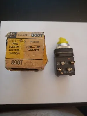 Buy Allen-Bradley 800T-JE2B3 Yellow 3 Position Selector Switch-NIB • 48.98$