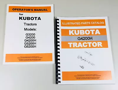 Buy Kubota G4200H Tractor Operators Owners Manual Parts Catalog Set • 36.97$