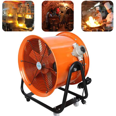Buy Explosion-proof 16  Axial Fan Cylinder Pipe Spray Booth Paint Fume Exhaust Fan • 350$