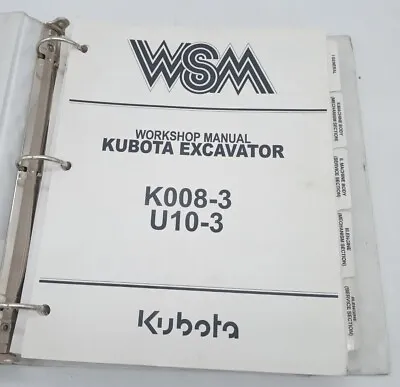 Buy Kubota K008-3 And U10-3 Excavator Workshop Service Dealer Manual OEM • 44.99$
