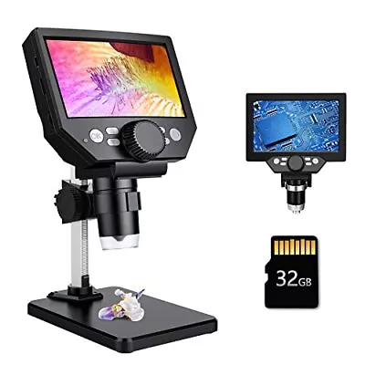 Buy LCD Digital Microscope,4.3 Inch 1080P 10 Megapixels,1-1000X Magnification Black • 84.72$