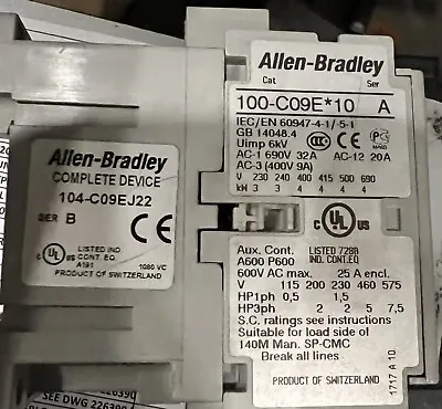 Buy Allen-Bradley 104-CO9EJ22 Reversing Contactor Motor • 350$