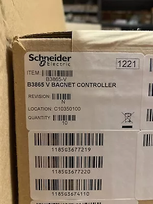 Buy Schneider B3865-V BACNet Andover Continuum Controller W/ Built-in Actuator, NEW • 419.99$