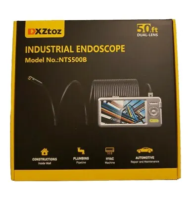 Buy 50FT Sewer Snake Camera 5  Larger Screen DXZtoz Dual-Lens Endoscope HD NTS500B • 59.99$