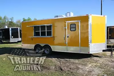 Buy New 2024 8.5x20 V Nose Enclosed Mobile Kitchen Food Truck Vending Bbq Trailer • 8,900$