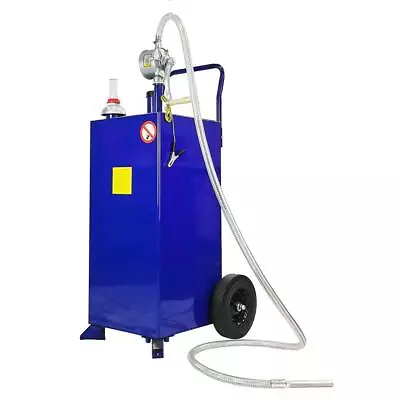 Buy 30 Gallon Gas Caddy Fuel Diesel Transfer Tank Rotary Pump Oil Container Hose • 219.95$