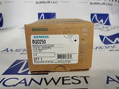 Buy New In BOX Siemens BQD250 2 Pole 50 Amp 480 Volt Bolt On BQD Circuit Breaker • 95.55$