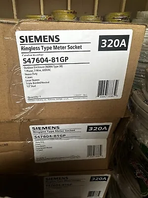Buy 320 Amp Meter Base - Siemens  Ringless Unopened Box UL Certified • 525$
