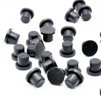 Buy 5/16” Rubber Push In Hole Plugs  Black Silicone  1/2  Top OD  10 Per Package • 6.91$