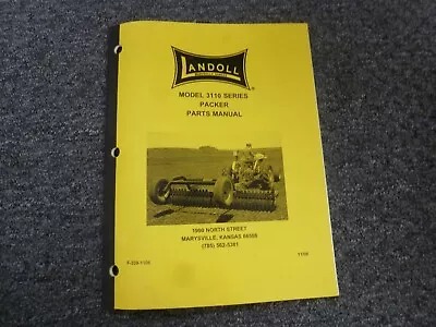 Buy Landoll 3110 Series Packer Cultipacker Parts Catalog Manual Book • 177.75$