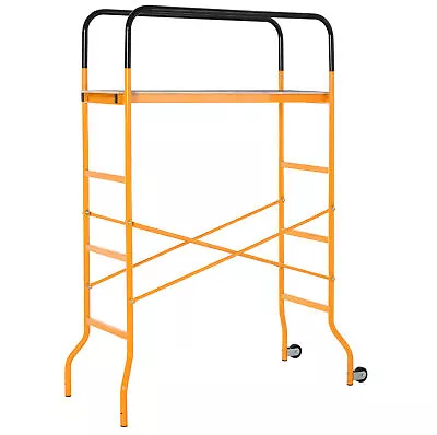 Buy 4-Step Steel Scaffold Organizer Platform 2 Wheels Free Moving For Indoor Outdoor • 134.71$