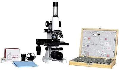 Buy Compound Medical Microscope With 100 Prepared Microscopes Slides For Students ( • 279.90$