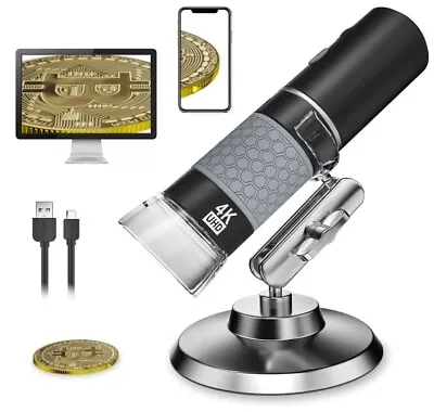 Buy Wireless Digital Microscope Handheld HD USB Microscope (4K 3840x2160P) 40x-1000x • 15$