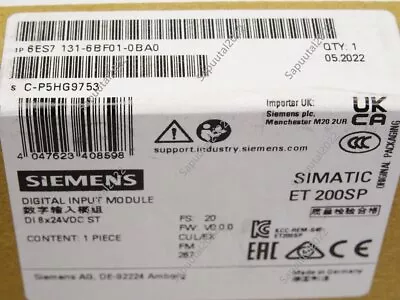 Buy 1 PCS Brand New Siemens ET200SP 6ES7131-6BF01-0BA0/6ES7 131-6BF01-0BA0 Sealed- • 163.40$