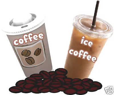 Buy Coffee Ice Coffees Decal 14  Beverage Concession  Food Truck Vinyl Menu Stickers • 15.99$