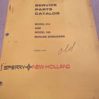 Buy New Holland 514 And 520 Manure Spreaders 9-84 Service Parts Catalog • 15$