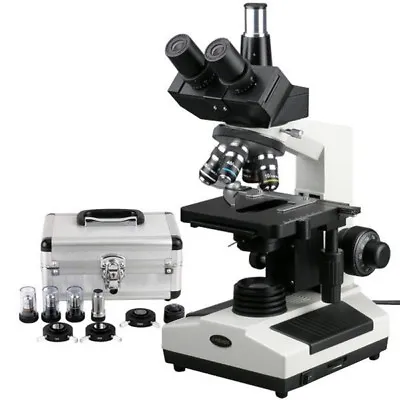 Buy AmScope 40X-1600X Phase Contrast Veterinary Trinocular Compound Microscope • 581.99$