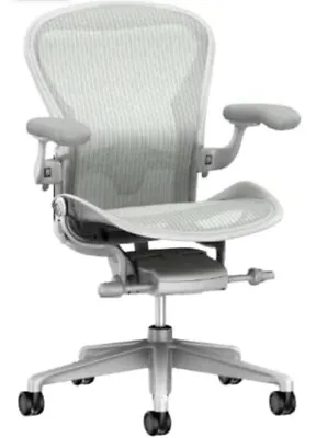Buy Remastered Herman Miller Aeron Mesh Office Desk Chair Size B Satin Alum Mineral  • 899.99$